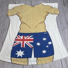 Vintage Hoxley Australia Muscle Man Beach Body Graphic T Shirt Buff Hunk Large
