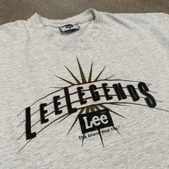 Vintage 90s Lee Legends Country Seat Promo Tee Shirt XL Grey Store Jean Graphic