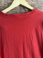 FLAW- Avirex Shirt Mens Extra Large Red Thermal Sleeve Logo y2k (FITS SLIM)