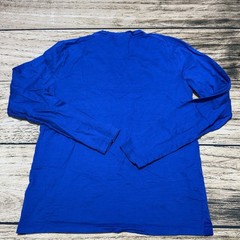 Hugo Boss Long Sleeve T-Shirt Mens Small Blue Slim Fit Mercerized Cotton Tee