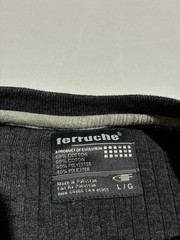 Ferruche Charcoal Ribbed Knit T Shirt Mens L Short Sleeve Cotton Blend