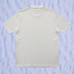 Alfani Mens L Off-White Ribbed V-Neck T-Shirt Short Sleeve Cotton