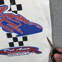del amo motorsports redondo beach CA t shirt mens M white fair condition