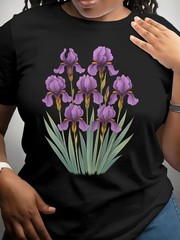 Women’s Round-neck Short-sleeve T-shirt Butterfly Print Casual Fashion T-shirt √