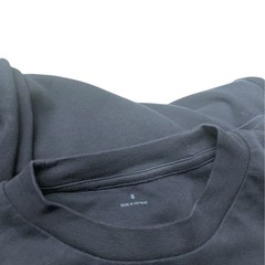 MUJI Women Sz SMALL Crew Neck Plain Navy T-Shirt Stretchy Everyday Easy Casual