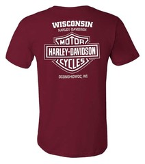 Harley-Davidson Men’s Victory Short Sleeve Chest Pocket Cotton Tee, Maroon