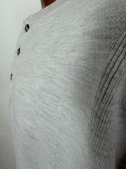 Vintage 90s Ribbed Henley Shirt Men XL Boxy Minimalist Casual Outdoors Midweight