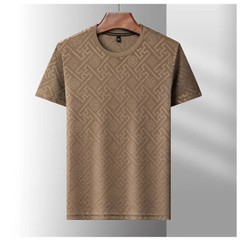 New Fashion Trend Ice Silk Breathable Summer Short Sleeve Luxury Men T-Shirt