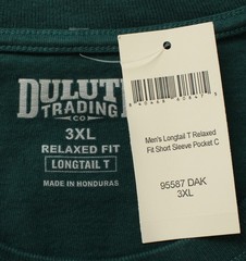 Duluth Trading Co Men’s Longtail T Short Sleeve Pocket Crew DH3 Dark Sea 3XL NWT