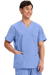 Men’s V-Neck Top Traditional fit with 4 Pockets, Ultra Soft, Durable, Fade Re…
