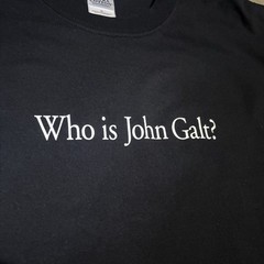 Vintage ‘Who is John Galt?’ Ayn Rand Atlas Shrugged Book Novel T Shirt Men’s XL