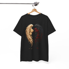 Angel Wings Light and Dark Roses Duality T-Shirt