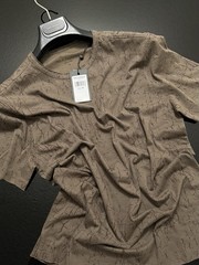 John Varvatos Luxury Shirt – Twine Brown – Raw Cut Edges – Crinkle – Vtg 2023