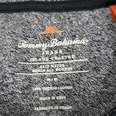 Tommy Bahama Henley Shirt Mens Medium Gray Short Sleeve Chest Pocket Heather