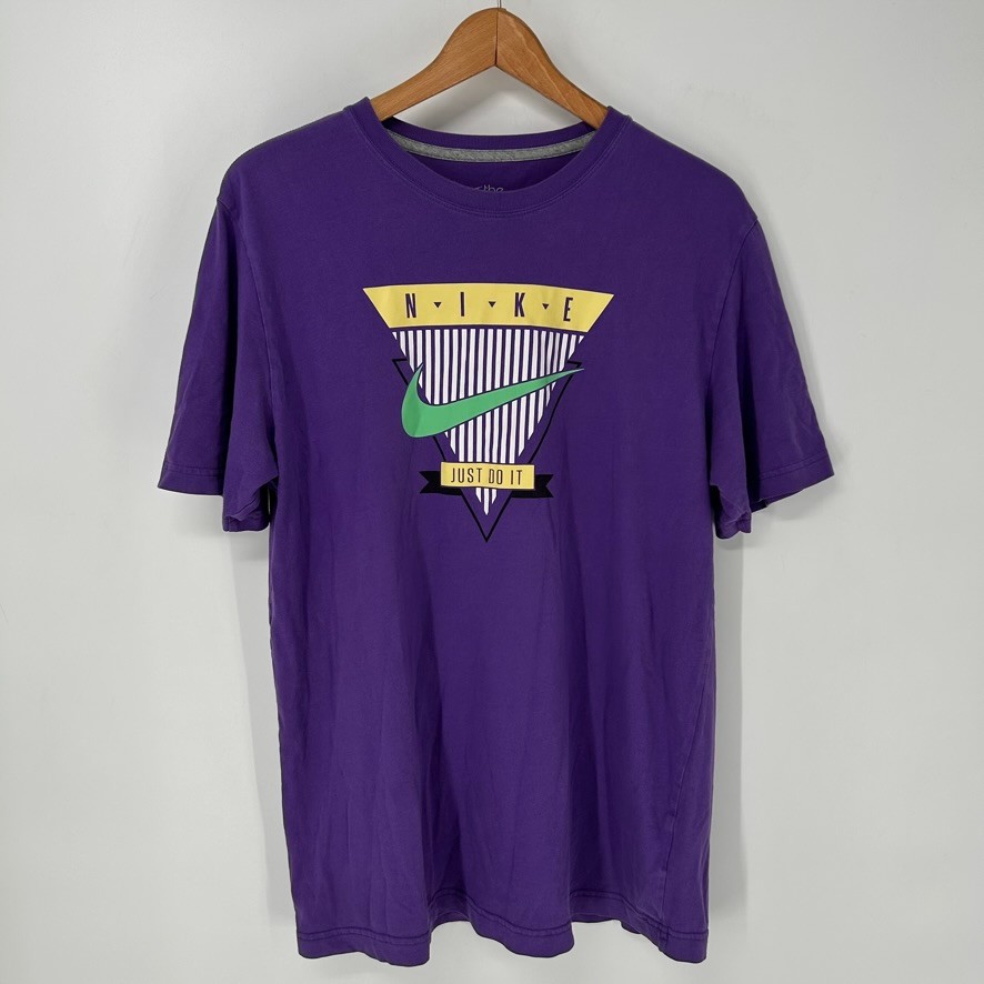 Nike Shirt Mens Large Purple Retro Art Deco Graphic Tee Athletic Dept