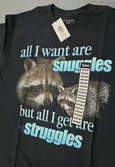Funny Animals Possums Raccoon Weiner T-Shirt 4pc Medium Snazzy (CC)