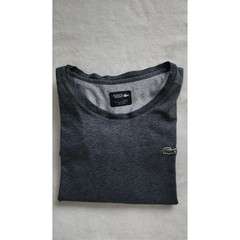 Lacoste Sport Mens Ultra Dry T-Shirt Charcoal Gray Heather Logo Tee US 2XL