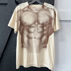 Vintage 80s Kaleita Muscle Body Builder Abs Male Anatomy Tee Shirt Size L