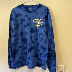 Disney Aladdin Balcony Scene Tie-Dye Blue Long Sleeve T-Shirt Medium