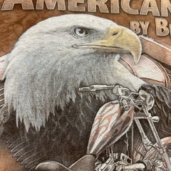 2015 Mountain Jo American by Birth Biker by Choice T-Shirt 2XL Brown Tie Dye