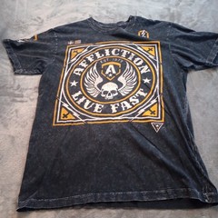 Affliction Shirt Mens XL Black Graphic Skull Streetwear Vintage Style Distressed