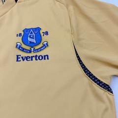 Umbro Everton Soccer Jersey Mens Small Yellow 2010-11 Away Chang Sponsor Kit