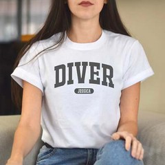 Diver Personalized Unisex T-shirt Custom Scuba diving White Sand Light Blue