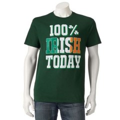 NWT! Men’s “100% Irish Today” St. Patrick’s Day Tee Green – M