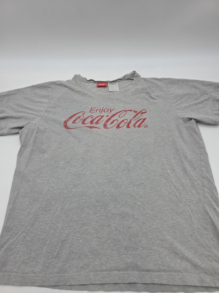 Coca-Cola T-Shirt Men Large Gray Graphic Tee.#46262