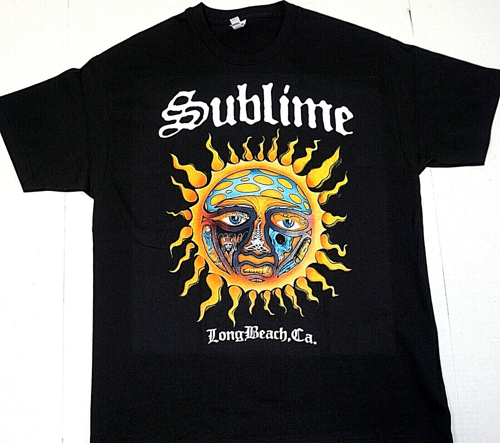 SUBLIME T-shirt LBC Ska Punk Long Beach Cali Tee Men’s Black 100% Cotton New