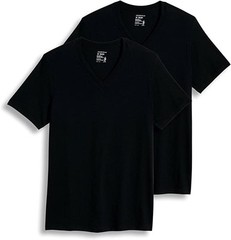 Jockey Men’s T-Shirts Tall Man Classic V-Neck – 2 Pack, Black, 3X Tall