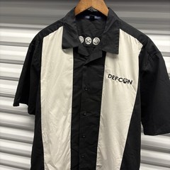 Vintage Y2K Def Con Shirt Size M Computer Hacker Las Vegas Convention Button Up