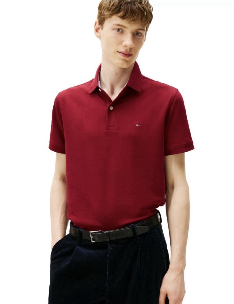 Tommy Hilfiger Men’s Classic Fit Crew Neck Logo T-Shirt Burgundy Sz M