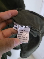 Buck Mason Men’s Crewneck Short Sleeve Tee Dark Green 100% Cotton Size XL