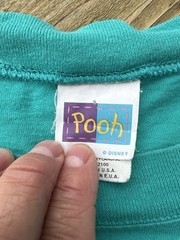 Vintage 90s Disney Winnie the Pooh Turquoise T Shirt Sun Sportswear USA XXL