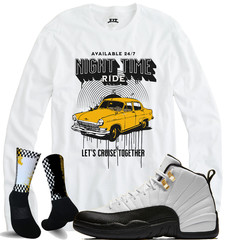 We Will Fit shirt to match Jordan 12 Taxi yellow black and white