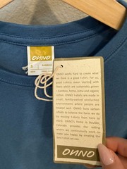 ONNO Men’s Organic Cotton Bamboo Short Sleeve Shirt Small Blue Casual Outdoors
