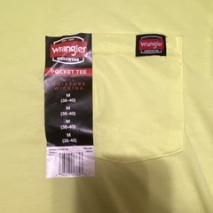 Wrangler Workwear Pocket Tee Men’s M Yellow Moisture Wicking Crew Neck T-Shirt