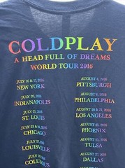 Coldplay 2016 Head Full of Dreams Tour Dates Concert t shirt Men Medium Navy New