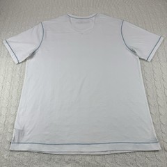 Robert Graham Classic Fit V Neck T-Shirt Men’s Size XL White Knit Supima Cotton