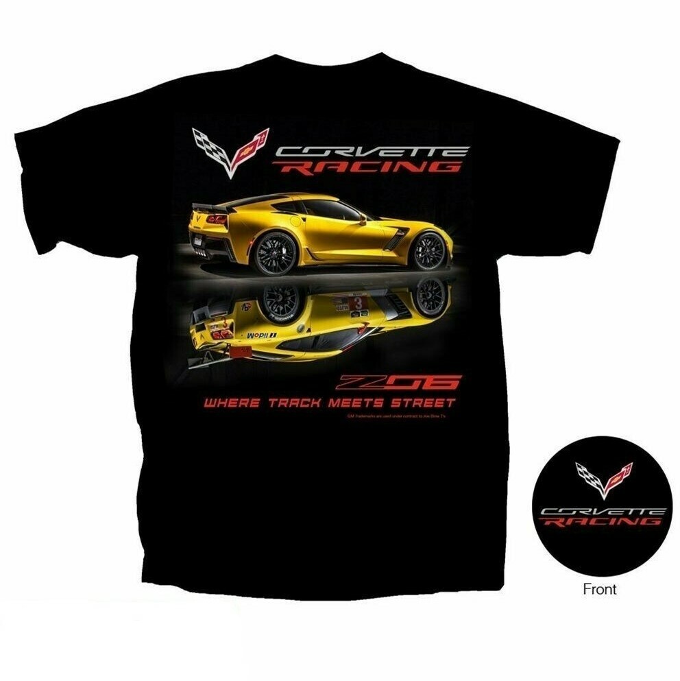 Joe Blow T’s Chevy Corvette Racing Mens T-Shirt C7 Z06 7th Gen Mirrored Inverted