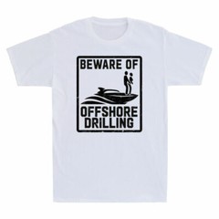 Beware of Offshore Drilling Funny Vintage Men’s Short Sleeve T Shirt Cotton Tee