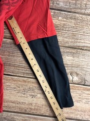 FLAW- Avirex Shirt Mens Extra Large Red Thermal Sleeve Logo y2k (FITS SLIM)