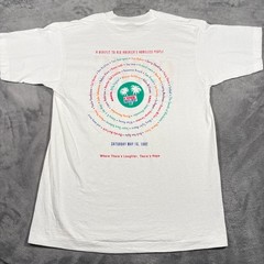 Vintage 1992 Screen Stars T-Shirt Mens Large White Comic Relief V Robin Williams