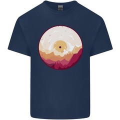 Vinyl Landscape Record Mountains DJ Decks Mens Light Cotton T-Shirt