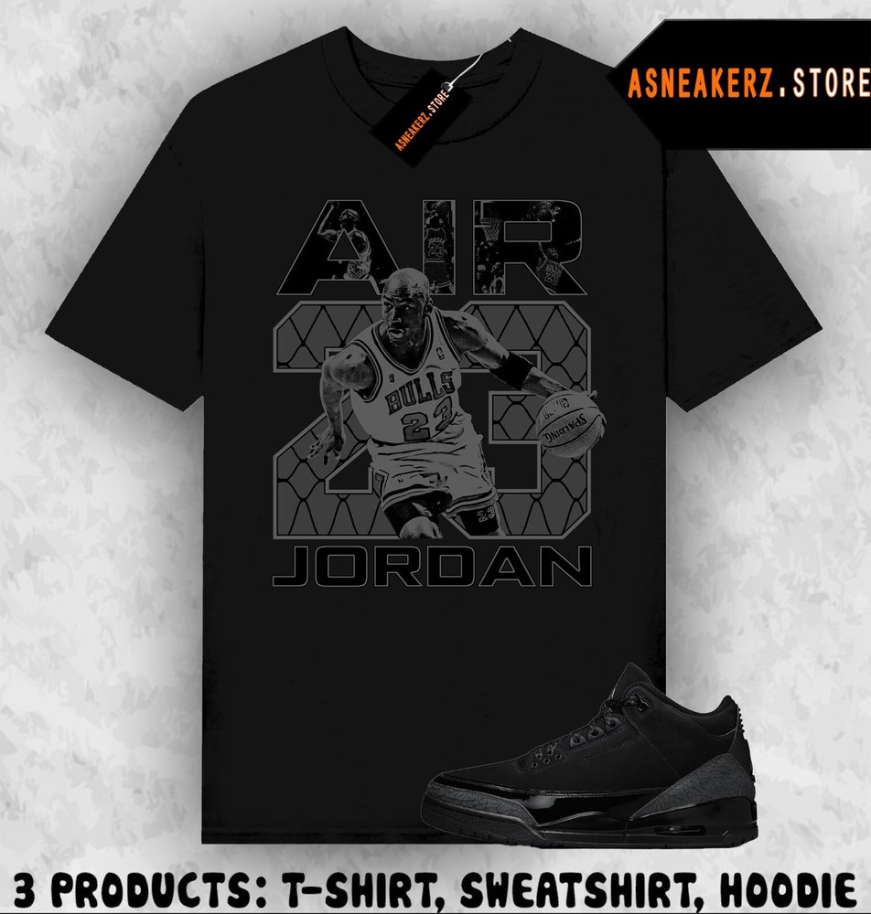 Tee Shirt Matching AJ 3 Black Cat To Match Sneaker Vintage Air MJ 23 T-Shirt