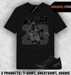Tee Shirt Matching AJ 3 Black Cat To Match Sneaker Vintage Air MJ 23 T-Shirt