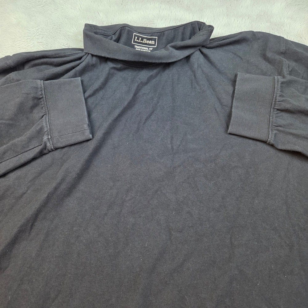 L.L. Bean Turtle Neck Men XL Traditional Fit Long Sleeve Solid Black 100% Cotton