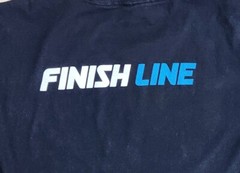Finish Line Logo T-Shirt Mens Sz Medium Short Sleeve, Black, Crew Neck, Cotton
