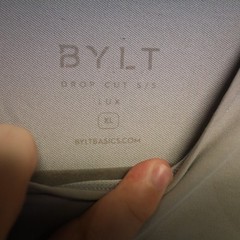 BYLT Men’s Drop Cut Lux SS T-Shirt Size XL Gray (Minor Stains) Basics Shirt
